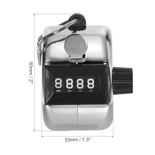 PATIKIL Clicker Counter, Handheld Tally Counter Mechanical Click Pitch Counter for Coaching Knitting, Golf, Lap, Fishing - color: Silver