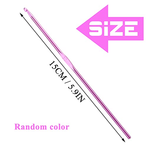 Iuuidu 3mm Aluminum Crochet Hook, Smooth Crochet Needles | Crochet Hooks for Arthritic Hands, Knitting Needles for Yarn Craft, Great Handmade DIY Present for Friends, Random Color - color: Aluminum Crochet Hook, size: 3.0mm