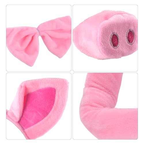 Zoo animal ear hair band, animal role-playing, adult animal costume, Halloween, Easter, Christmas party headdress. - color: Pig