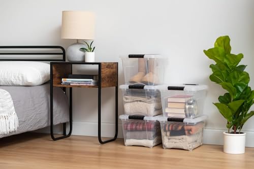IRIS USA 4-Pack 19 Quart Storage Bins with Lids, Clear | Transparent design makes contents easy to find. Great for linens, décor, closet storage, and supplies, Nestable - color: Clear, size: 19 Qt, style: 4 Pack