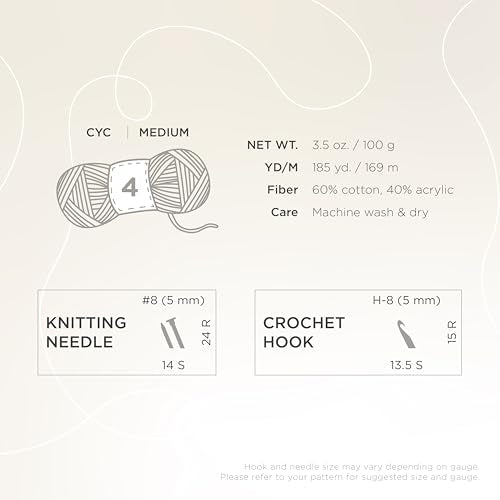 Lion Brand Yarn, Tom Daley Made with Love The Cottony One Yarn for Crocheting, Knitting, and Crafts, Red Red Wine, 1 Pack | Tom Daley Made With Love Cotton, Acrylic Yarn for Knitting, Crochet, Crafts, Worsted Fiber for Soft Blankets, Hats, Sweaters - colo