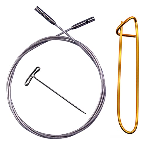 ChiaoGoo Swiv360 Cable 6-inch [S] for Small Circular Needle Tips | Fits US 2-8, [S] Nylon Coated Steel Cable, Memory-Free, Swivels, Stitch Holder, Works with Twist, Spin, Quads, Forte Tips - size: 6-Inches, Fits US 2-8
