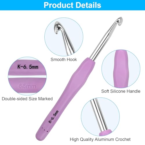 Crochet Hooks 9 Sizes Crochet Hook Set, 49 Pack Yarn Crochet Kit for Beginners, Knitting Needles with Ergonomic Handles for Arthritic Hands, Crochet Needle Kit with Blue Case for Crocheters - size: 9 Pack
