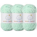 Skinny Chenille Yarn for Crocheting, 3 Pack of 1.75 oz/109 yds Amigurumi Yarn&Baby Yarn for Crocheting Soft, Fluffy Fingering Weight Velvet Yarn for DIY Crafts&Baby Blankets.(3 Aqua Green) - color: 3 Aqua Green