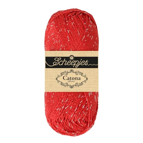 Scheepjes Catona Shine 50g Cotton Metallic Yarn, Emerald & Silver 515-S - color: 515-S Emerald - Silver