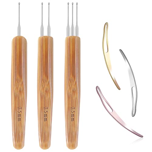 6PCS Dreadlock Crochet Needle for Dreadlocks 0.5mm, Durable Dreadlock Crochet Hooks for Hair with Interlocking Tool, Excellent for Maintaining Real Dread Loc - size: 0.5 mm