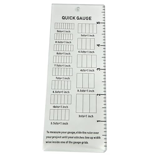 Quick Gauge Ruler Knitting and Crochet Gauge Tool Clear Acrylic Stitch and Row Gauge Ruler Compact Knitting Gauge Measuring Tool for Yarn Crochet and Knitting Projects (1)