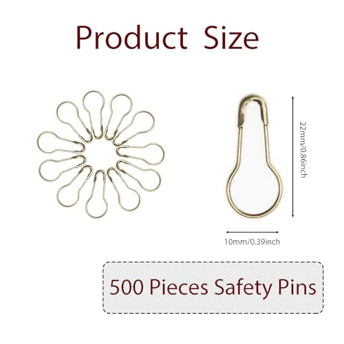 500pcs Bronze Bulb Pins 0.8" Gourd Safety Pins for Craft Projects, Home Accessories - color: Bronze
