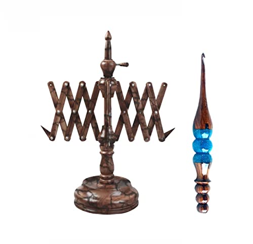 Merit wooden craft Yarn Large Ball Winder and Table Top Swift Winder Knitting and Crochet Umbrella Winder Holder Hand Operated Knitting Winding Tools Wool Winder. (Lichtenberg Swift) - color: Lichtenberg swift