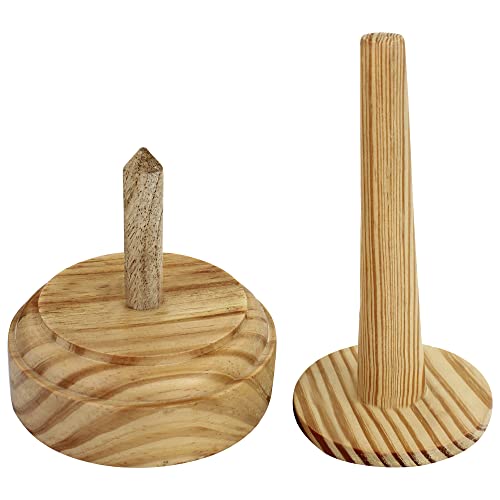 Wooden Yarn Holder with Twirling Mechanism, Hand Operated Yarn Dispenser and Yarn Winder, Solid Wood Knitting & Crochet Accessory for Craft Lovers, 7 Inch - color: Style-1
