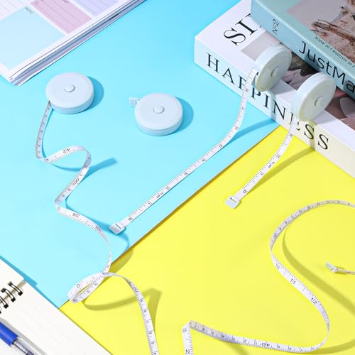 50 Pcs Tape Measure Retractable Measuring Tape Soft Small Measurement Mini Sewing Fabric Measurer Flexible Pocket Cloth Fabric Measurement Digital for Body (60 Inch)