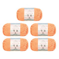 Susan's Family Combed Cotton 4 ply Yarn 5x50g-5Packs-03#Peach Fuzz | 5skein pack balance 60cotton40acrylic blend Fingering Yarn Soft breathable durable crochet and knit baby blanket cardigan toy - color: 03#Peach Fuzz