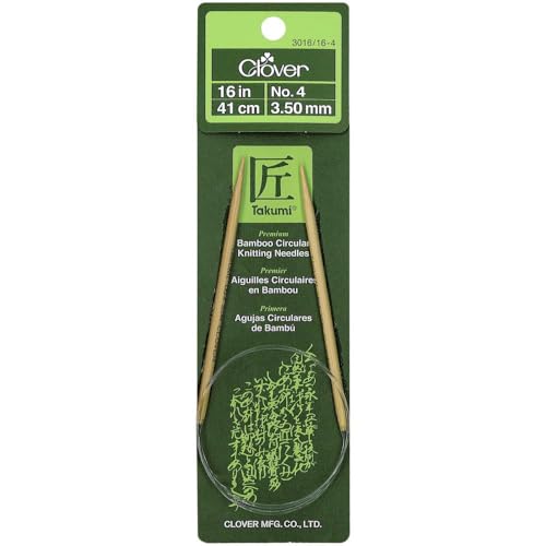 Clover 3016/16-04 Takumi Bamboo Circular 16-Inch Knitting Needles, Size 4