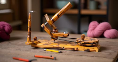 Yarn Winder – Large Capacity 16 oz Solid Wooden Yarn Winder for Knitting & Crocheting, Handcrafted Heavy-Duty Natural Wood Ball Winder, Smooth Tabletop Yarn Cake Maker Tool