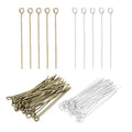 PATIKIL 1.6 Inch Eye Pins, Jewelry Making Headpins Straight Pins Findings Bendable for DIY Craft Bracelet Necklace Earring Pendant Making Supplies-400Pcs(Silver Bronze) - color: Silver Bronz, size: 1.6 Inch