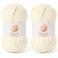 2 Pack Chunky Chenille Yarn for Crocheting, Baby Yarn for Crocheting Soft Blanket, 174.9 yds /7 oz Crochet Yarn, Bulky 5 Amigurumi Yarns, Fluffy Velvet Yarns for Knitting Crafts (2 Milky White) - color: 2 Milky White