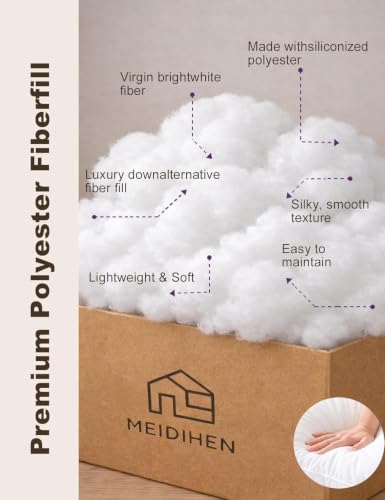 19oz/ 1.2lbs Polyfill Stuffing for Pillows, 100% New Polyester Fiber Fill | Soft and Fluffy filling for couch cushions, stuffed animals, crafts and sewing projects - color: White, size: 19oz
