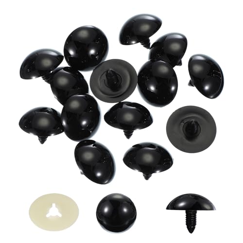 PATIKIL 35mm Safety Eyes, 30 Pcs Plastic Craft Eyes with Protective Film Safety Eyes with Washers for Stuffed Animals Crochet Toys Dolls DIY Craft Making, Black - size: 35mm
