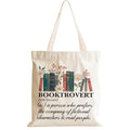 jeilink Cute Aesthetic Canvas Tote Bag Book Lovers Gifts for Women Book Lovers Teacher Reusable for Birthday Christmas - color: Book 1295