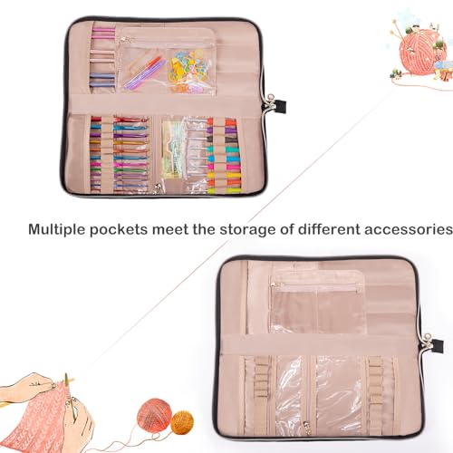 Knitting Needles Case (Up to 14 Inches) - Organizer for Knitting and Crochet Accessories - Empty Hook Case - color: Black, size: 14 Inches