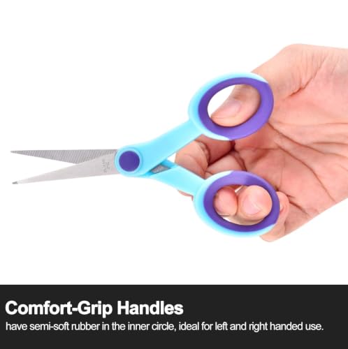 SCAIKTIG 5" Detail Scissors with Slanted-tip, Small Embroidery Scissors All Purpose For Sewing, Fabric, Paper Craft Cutting, Blue, 3-Pack - color: Blue(5“-3 Pack)