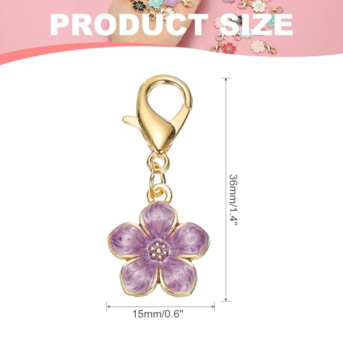 PATIKIL Flower Crochet Stitch Markers, Knitting Cherry Blossom Charm Marker for DIY Craft - color: Black/White/Purple/Pink/Blue
