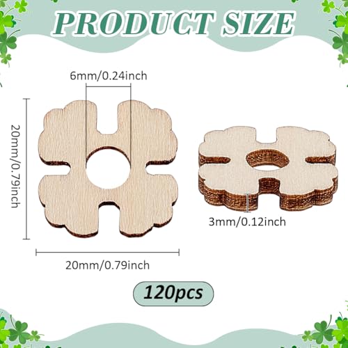 BENECREAT 120Pcs Removable Wooden Pom Pom Buttons, 20x20x3mm Flower Hat Pom Pom Holders Knitted Hat Making Fastener Tool for Knit Beanies and Toques