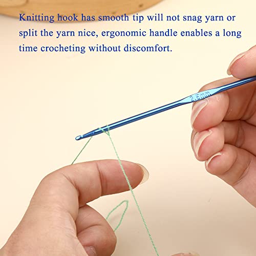 Iuuidu 2.5mm Aluminum Crochet Hook, Crochet Needles for Arthritic Hands | Smooth Knitting Needles for Yarn Craft, Great Handmade DIY Present for Friends, Random Color - color: Aluminum Crochet Hook, size: 2.5mm