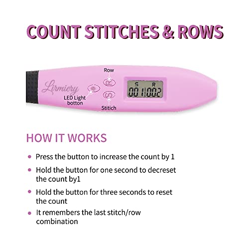 Counting Crochet Hook Set Digital Ergonomic Crochet Hook-LED and 2 Levels Brightness Dimmable Light Up Crochet Hooks& Digital Stitch Counter,Beginner Knitting Kit with 12 Interchangeable Crochet Hooks - size: 12size Counting Crochet