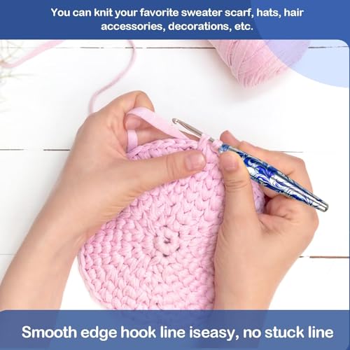34 in 1 Interchangeable Crochet Hook Set - 3mm-8mm Ergonomic Crochet Hooks Set- Handle Crochet Hook Set for Beginners and Advanced Crafters