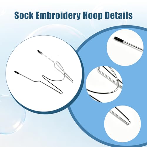 2PCS Easy Sock Aids Hooping Station Replacement for Embroidery Machine 1*Adults and 1*Kids - style: 2PC *Silver
