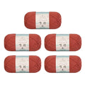 Susan's Family Combed Cotton 4 ply Yarn 5x50g-5Packs-24#Red Clay | 5skein pack balance 60cotton40acrylic blend Fingering Yarn Soft breathable durable crochet and knit baby blanket cardigan toy - color: 24#Red Clay