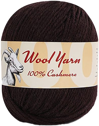 100% Cashmere Wool Yarn (Pack of 10) by Yonkey Monkey 500gr Imported Knitting Crochet (Coffee 26) - color: Coffee 26
