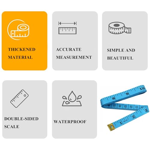 2pcs Soft Tape Measure Double Scale Measuring Tape Body Sewing Flexible Tailor Craft Vinyl Ruler for Weight Loss Medical Body Measurement, Has Centimetre Scale on Reverse Side 60-inch Blue - color: 2pcs Blue -60 inch