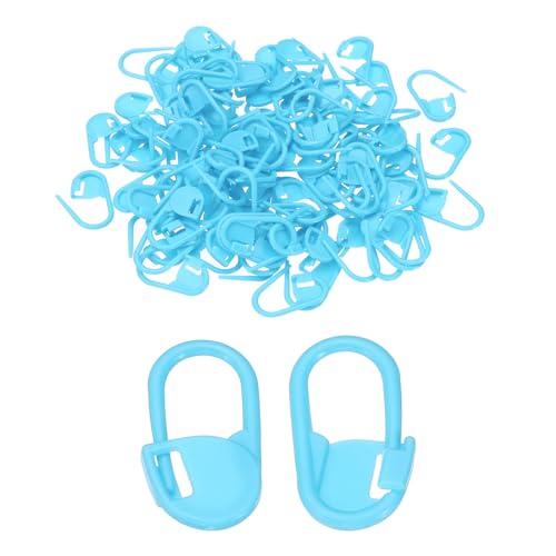 PATIKIL Crochet Stitch Markers, 100 Pack Plastic Knitting Markers Locking Stitch Marker for Sewing Crocheting DIY Craft, Light Blue - color: Light Blue