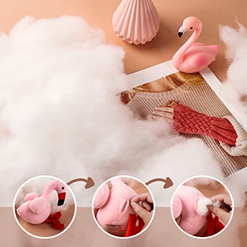 300g/10.58OZ Premium Polyester Fiber, Fiber Fill Stuffing, White High Resilience Fill Fiber for Stuffed Animal Crafts, Pillow Filling and Fiberfill DIY Dolls - size: 300g
