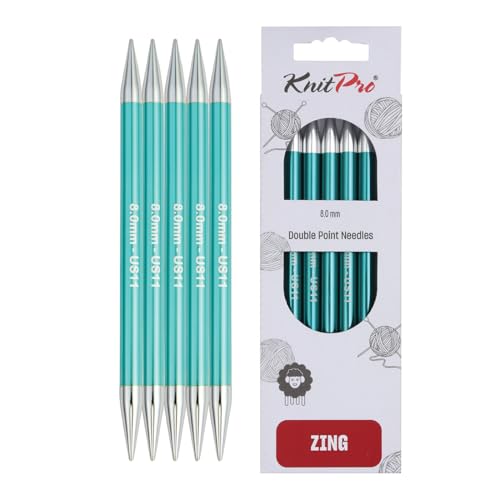KnitPro Zing Double Pointed Needles 6" (15cm) | US Size 11 (8mm) - size: US 11 (8mm)