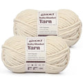 Fluffy Chunky Yarn for Crocheting, Chenille Crochet Yarn 6 Super Bulky, 2 Pack of 87.9 yds/4.23 oz Baby Blanket Yarn, Soft Velvet Yarns for Knitting Amigurumi&DIY Crafts/Hats/Socks(2 Beige) - color: 2 Beige