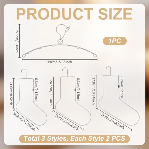 UNICRAFTALE 7Pcs 4 Styles Sock Blockers and Laundry Dryings Hanger Rack Stainless Steel Socks Drying Hanger Knitting Metal Sock Shapers for Fast Drying and Displaying Hand Knitted and Crochet Socks - size: 39.6/41/42.8cm Long