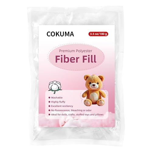 3.5 oz Polyfill Stuffing for Stuffed Animals, Soft and Fluffy, Washable | for Craft Crochet and Cloud Decorations, Compression Resistance and Resilience