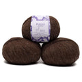 Baby Alpaca Merino Yarn 3 Skeins 150g Worsted Weight Knitting Mocha | Pullu baby alpaca merino blend made in Peru 3 skeins 150g 426yd total for knitting and crochet sweaters scarves and hats - color: Mocha