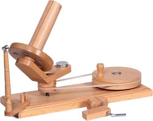 Wooden Yarn Swift Winder – Handcrafted Beechwood Umbrella Skein Holder with Rotating Base for Knitting & Crocheting Antique Finish (Beechwood Winder +Swift) - color: Beechwood Winder +Swift (Combo)