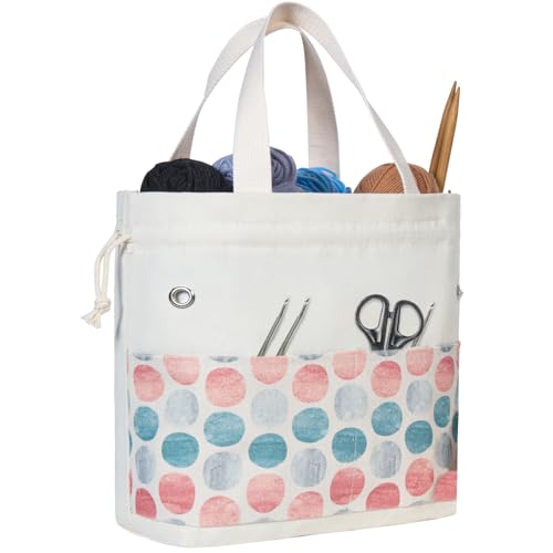 TOGETRUE Yarn Bag, Knitting Crochet Tote Bag, Yarn Storage Bags Organizer, Crochet bags for Crocheting Project, Store Skein Ball, Short Knitting Needle (Medium, Point Shape) - color: Point Shape, size: Medium