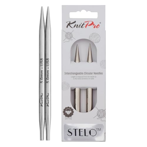 KnitPro Stelo Lace Interchangeable Tips 4" (10cm) | US Size 8 (5mm) - size: US Size 8 (5mm)