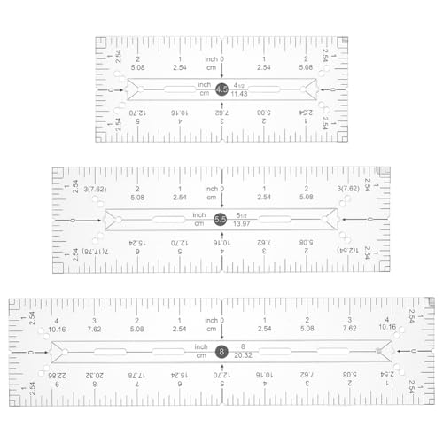 BENECREAT 3Pcs 3 Sizes Acrylic Quilting Template Ruler, Pocket Pattern Template, Rectangle Template Quilt Supplies for Cutting Patterns, Sewing, Wallet Pocket Making - style: 3 Styles