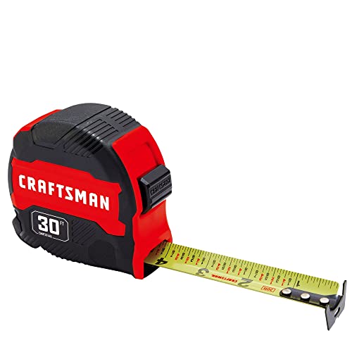CRAFTSMAN 30-ft Tape Measure with Fraction Markings, Retractable (CMHT37445S) (Pack of 6) - size: (Pack of 6)