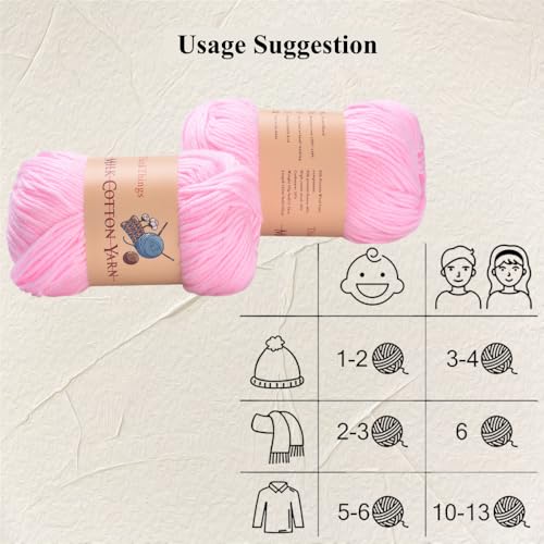 Acrylic Yarn for Crocheting Bulk, DIY Knitting Light Pink Yarns Large 10Balls Pack 17.6oz, Weaving Knit Tool Pink Crocheted for Beginners - color: light pink