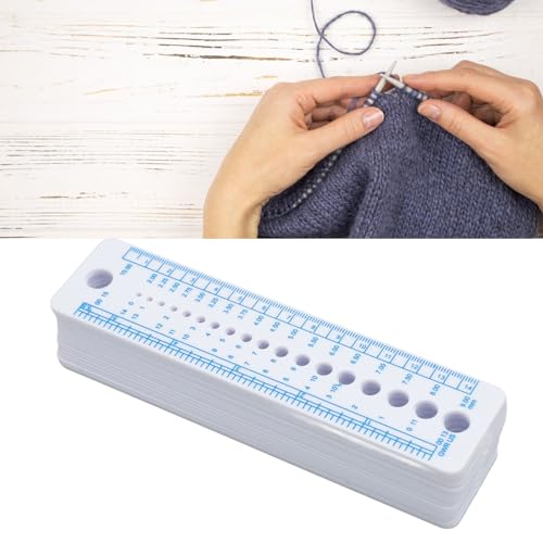 Knitting Needle Gauge, 20Pcs Soft Plastic Knit Measure Size Ruler, Needle Sizer Measuring Tool for Knitting Crochet Yarn Crafts