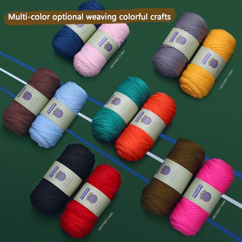 Mooaske 2 Pack T-Shirt Crochet Yarn for DIY Knitting Crochet Cloth Blanket Bag Dolls - 400g Chunky Thick Yarn for Crocheting with Polyester-Spandex Blend Elastic Fabric (Beige+Purple) - color: Beige+Purple