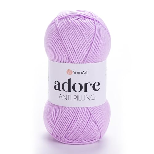 1 Skein YarnArt Adore, Antipilling Yarn, 100% Antipilling Acrlylic, 100 g (3.5 oz), 280 m (306 yd), 3 : Light-DK, Lilac - 362 - color: Lilac - 362